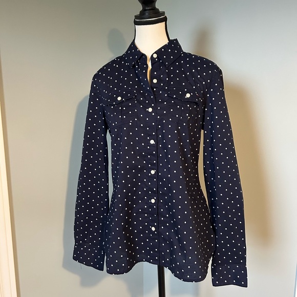 Tommy Hilfiger Tops - Tommy Hilfiger Classic Polka Dot Button-Down Blouse